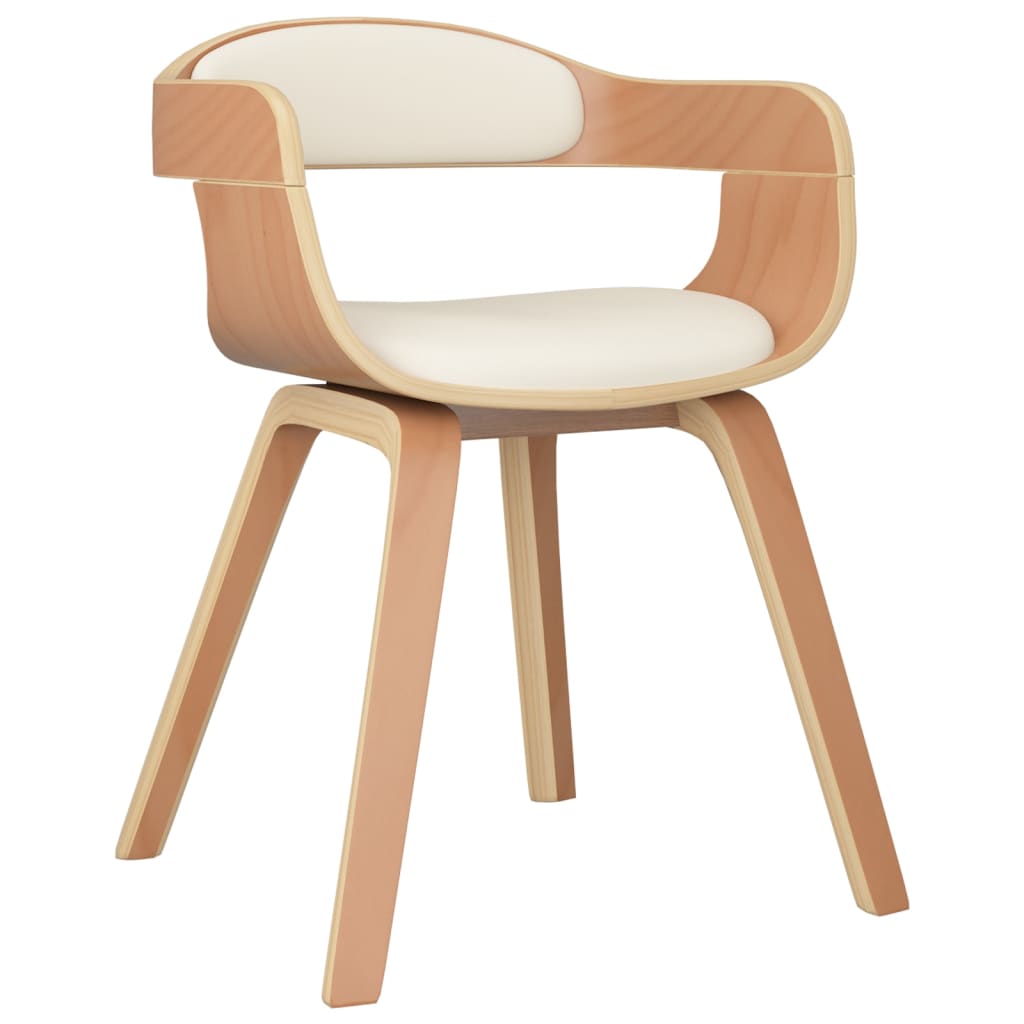 Sedie Da Pranzo 6 Pz Crema In Legno Curvato E Similpelle - Image 3