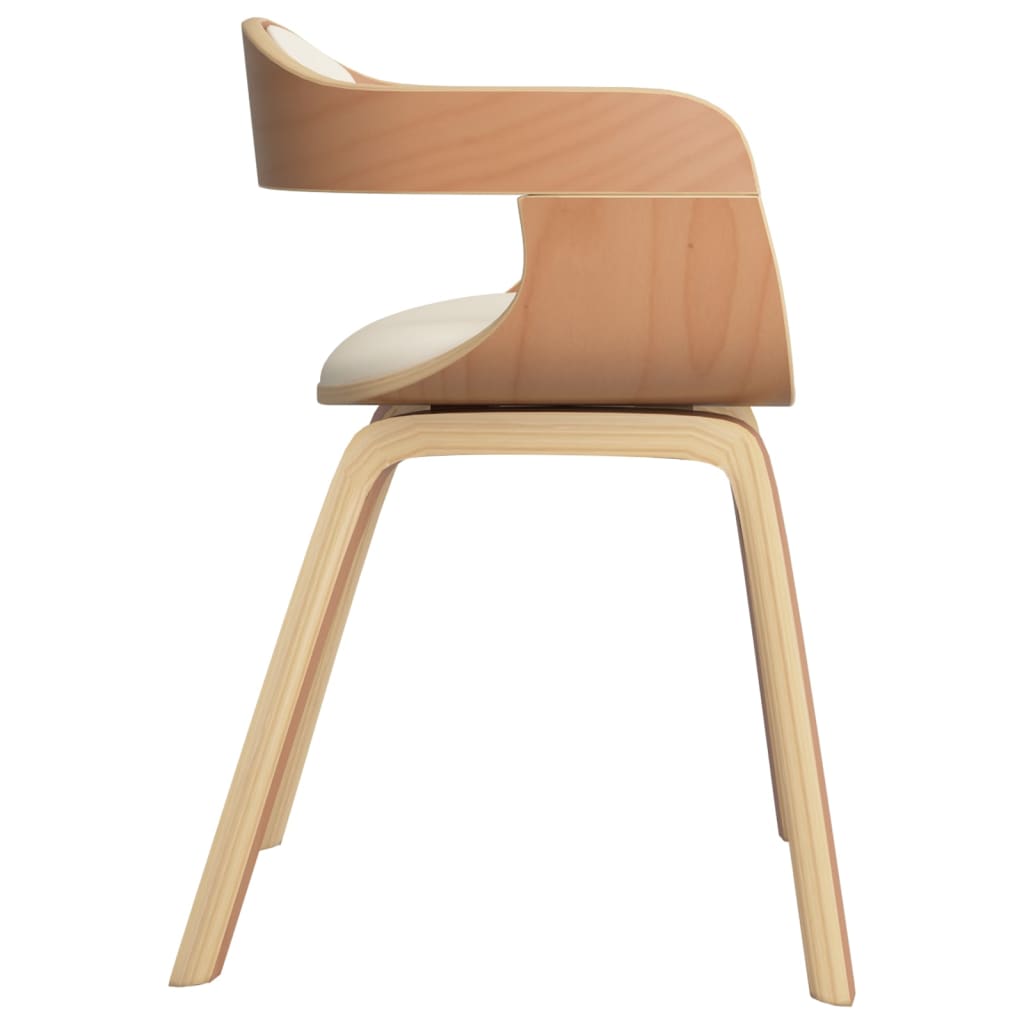 Sedie Da Pranzo 6 Pz Crema In Legno Curvato E Similpelle - Image 4