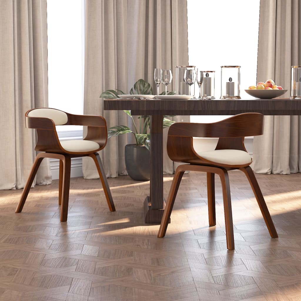 Sedie Da Pranzo 2 Pz In Legno Curvato E Similpelle
