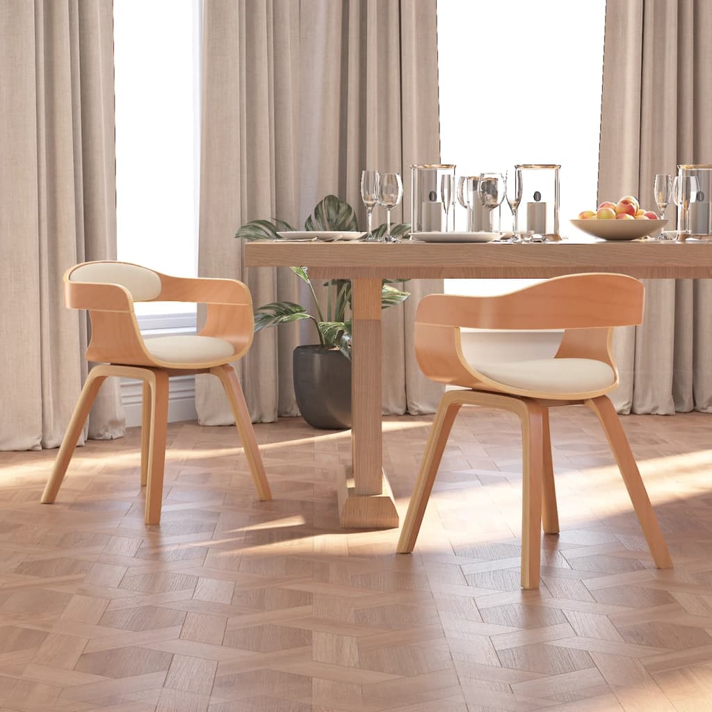Sedie Da Pranzo 2 Pz In Legno Curvato E Similpelle