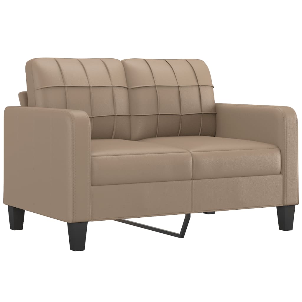 Set Di Divani 3 Pz Con Cuscini Cappuccino In Similpelle - Image 3