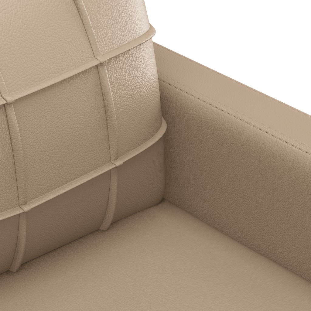 Set Di Divani 3 Pz Con Cuscini Cappuccino In Similpelle - Image 5