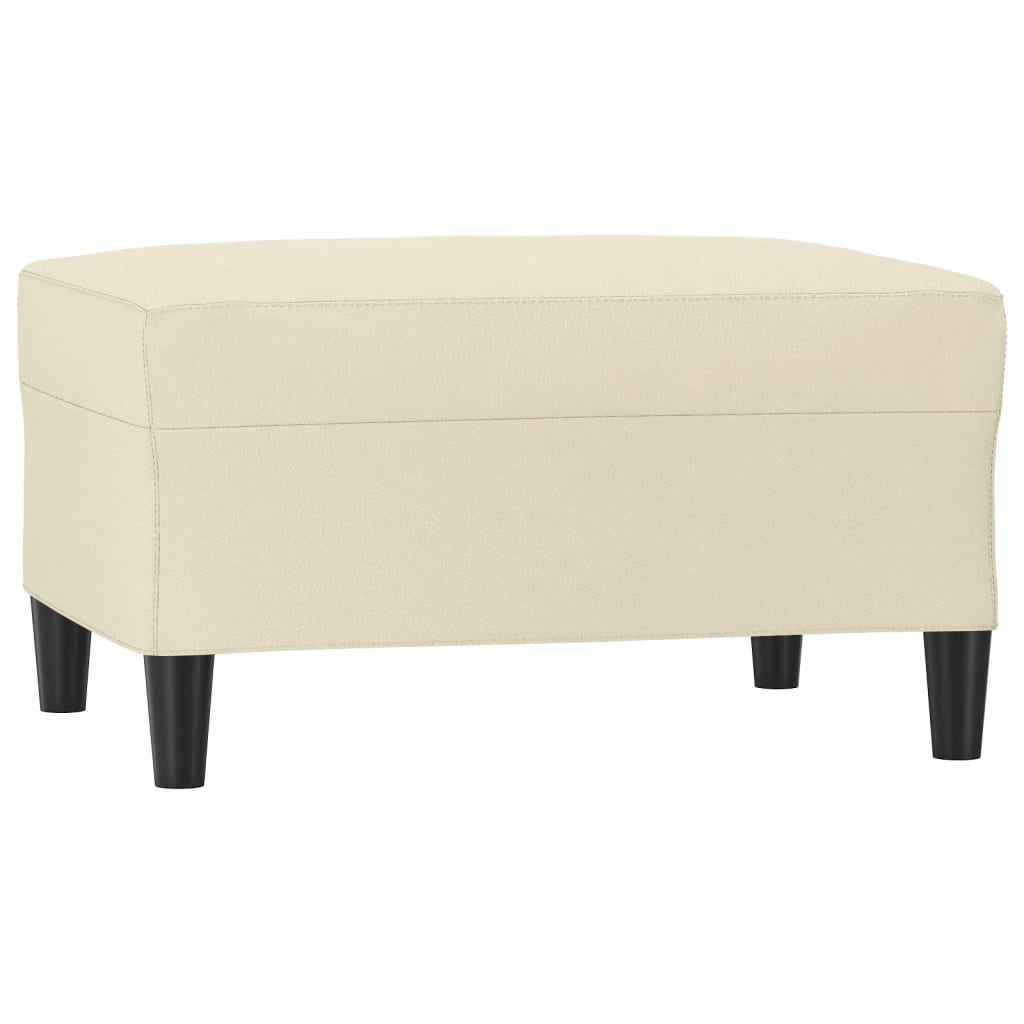 Set Di Divani 4 Pz Con Cuscini Crema In Similpelle - Image 5