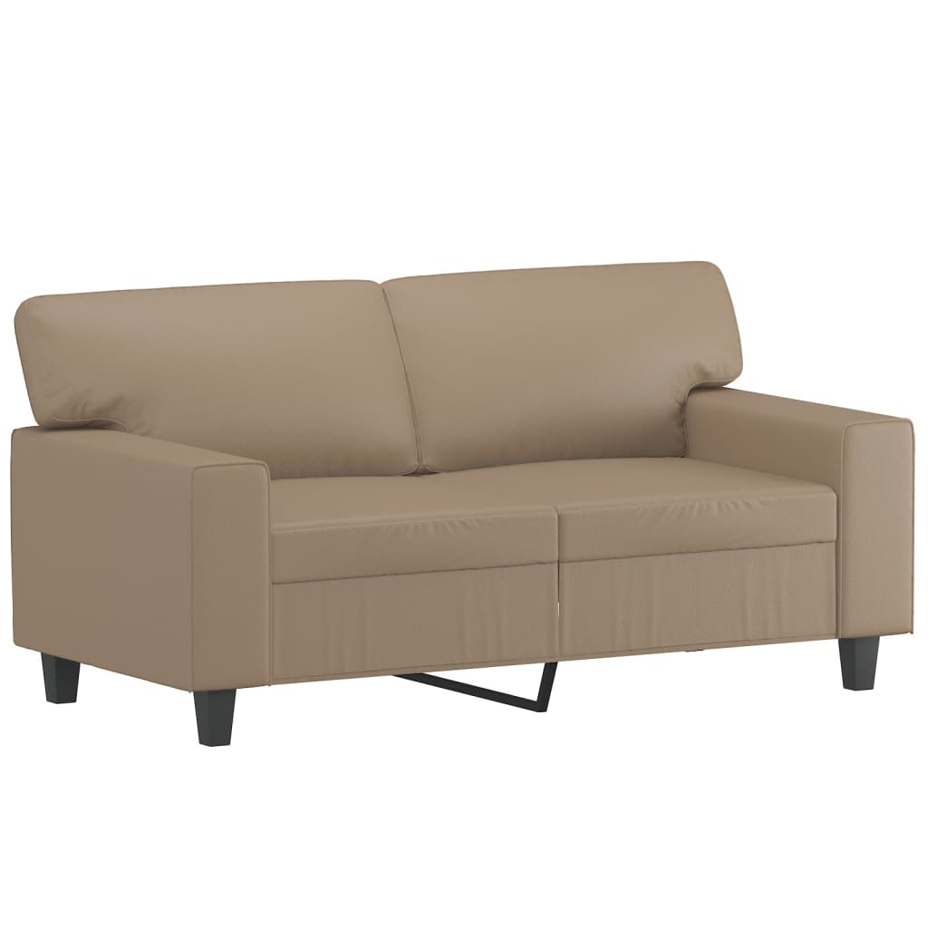 Set Di Divani 3 Pz Con Cuscini Cappuccino In Similpelle - Image 3