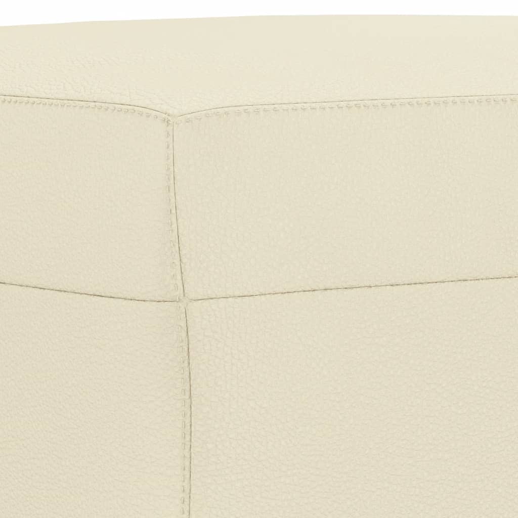Set Di Divani 3 Pz Con Cuscini Crema In Similpelle - Image 5
