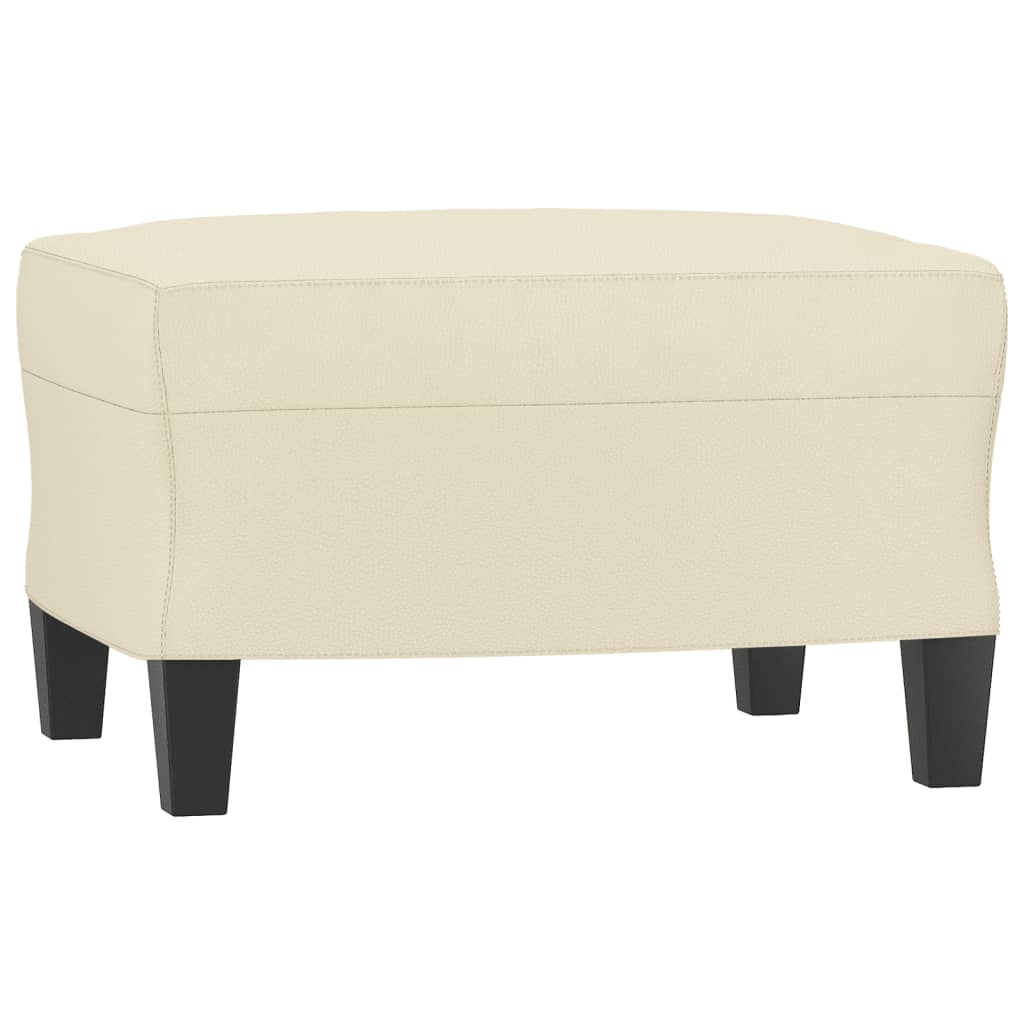 Set Di Divani 3 Pz Con Cuscini Crema In Similpelle - Image 4