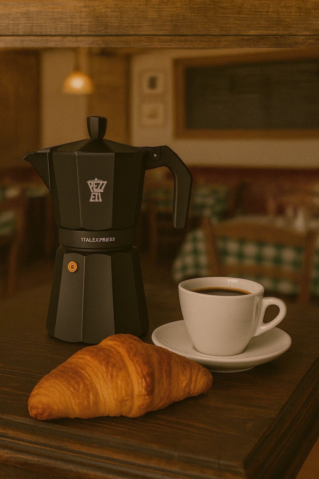 Caffettiera Italiana - Pezzetti - Italexpress - Alluminio - 6 Tazze - Nero