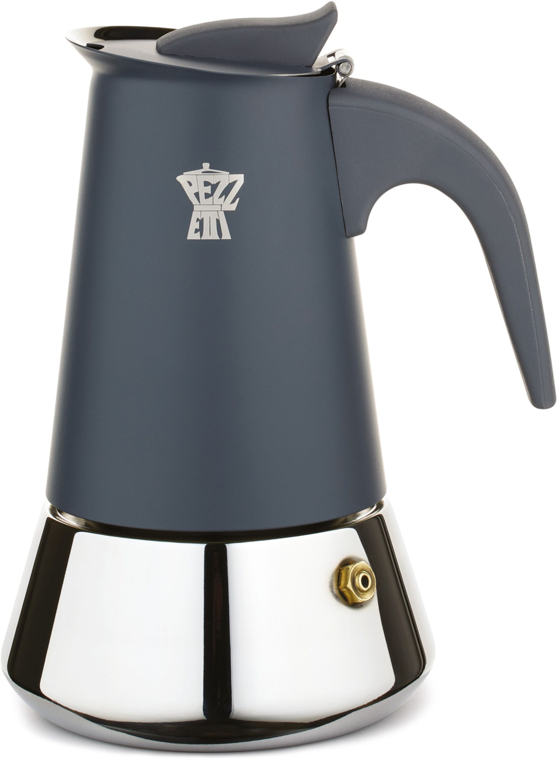 Caffettiera Italiana - Pezzetti - Steelexpress - Acciaio Inossidabile - 6 Tazze - Adatta A Tutti I Piani Cottura, Inclusa L'induzione - Blu Indaco