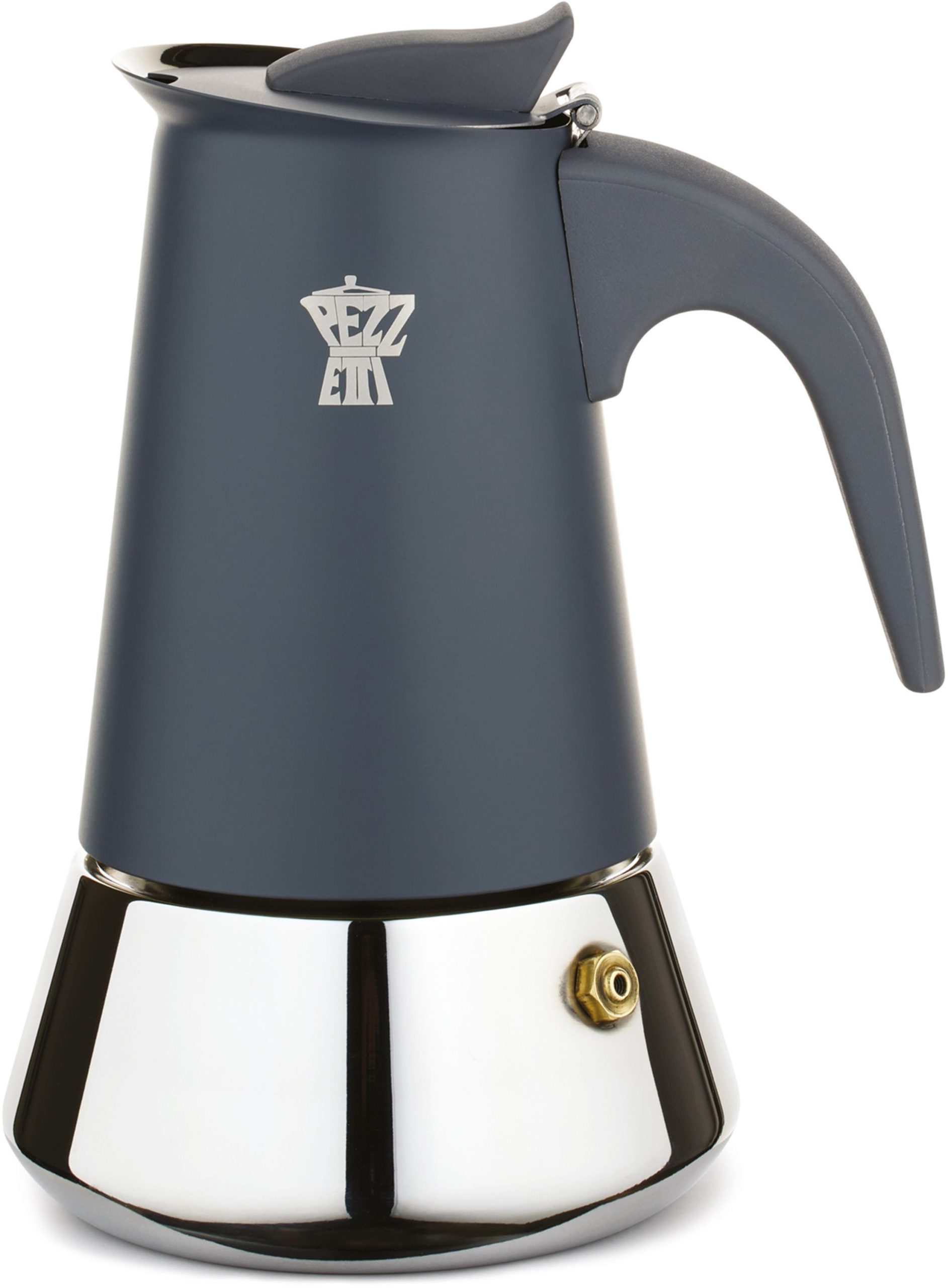 Caffettiera Italiana - Pezzetti - Steelexpress - Acciaio Inox - 10 Tazze - Adatta A Tutti I Piani Cottura, Inclusa L'induzione - Blu