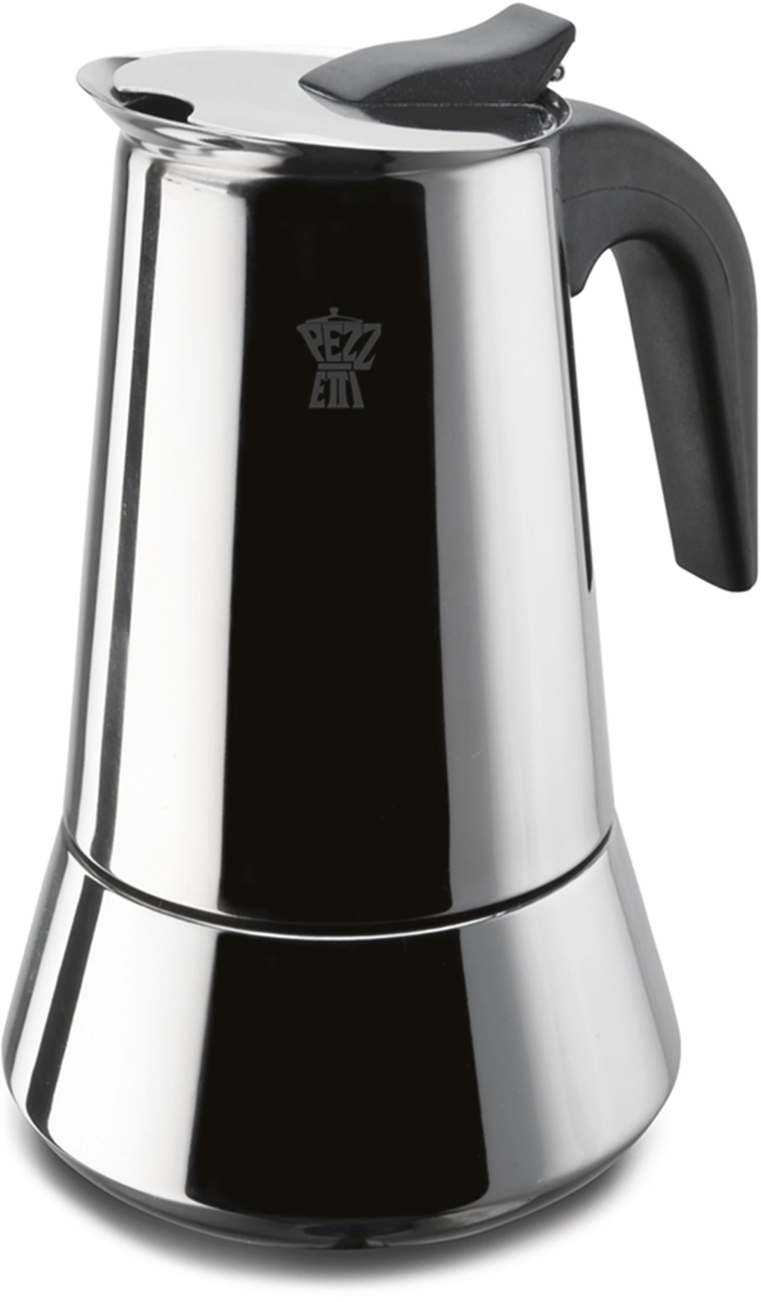 Caffettiera Italiana - Pezzetti - Steelexpress - Acciaio Inox - 10 Tazze - Adatta A Tutti I Piani Cottura, Inclusa L'induzione - Argento