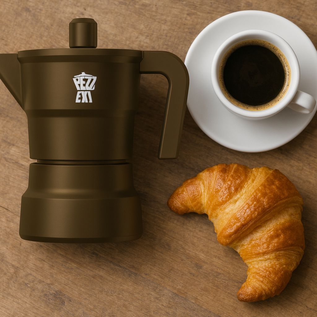 Caffettiera Italiana - Pezzetti - Solidexpress - Alluminio - 3 Tazze - Kaki