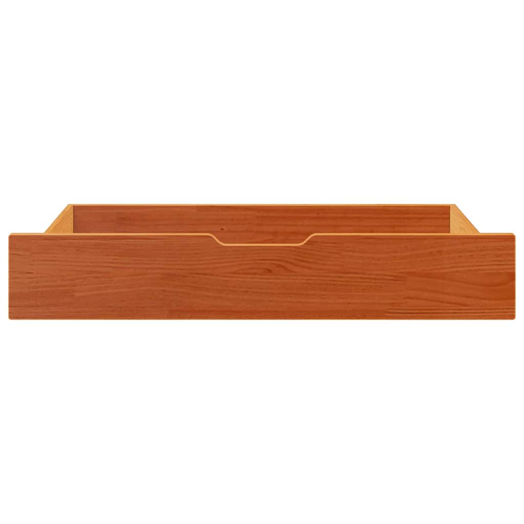 Cassettoni Per Letto 2pz Marrone Cera 95x55x17 Cm Legno Di Pino - Image 3