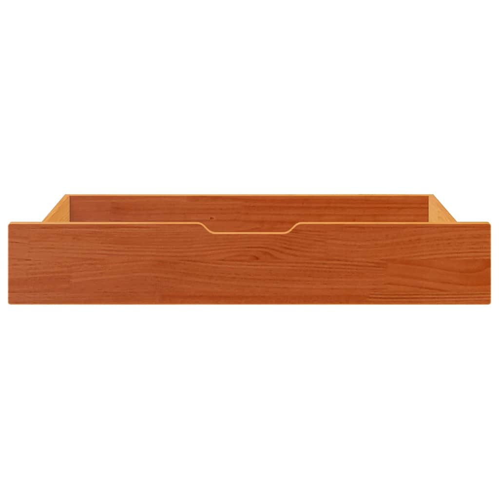 Cassettoni Per Letto 2pz Marrone Cera 90x55x17 Cm Legno Di Pino - Image 3