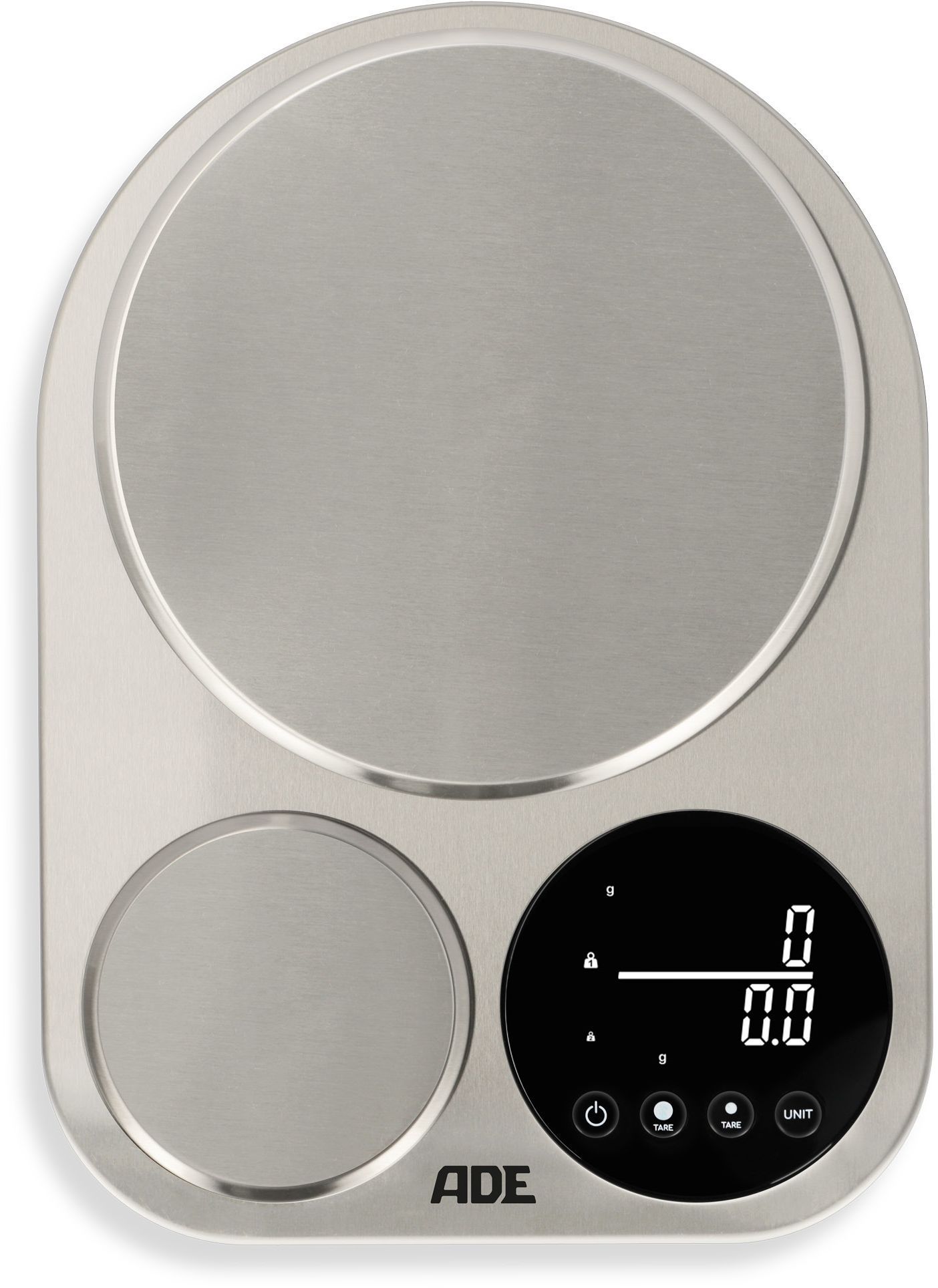 Bilancia Da Cucina Digitale Per Due - Ade - Isabella - Acciaio Inox/plastica - 23x16,5 Cm - Include 3 Batterie Aaa