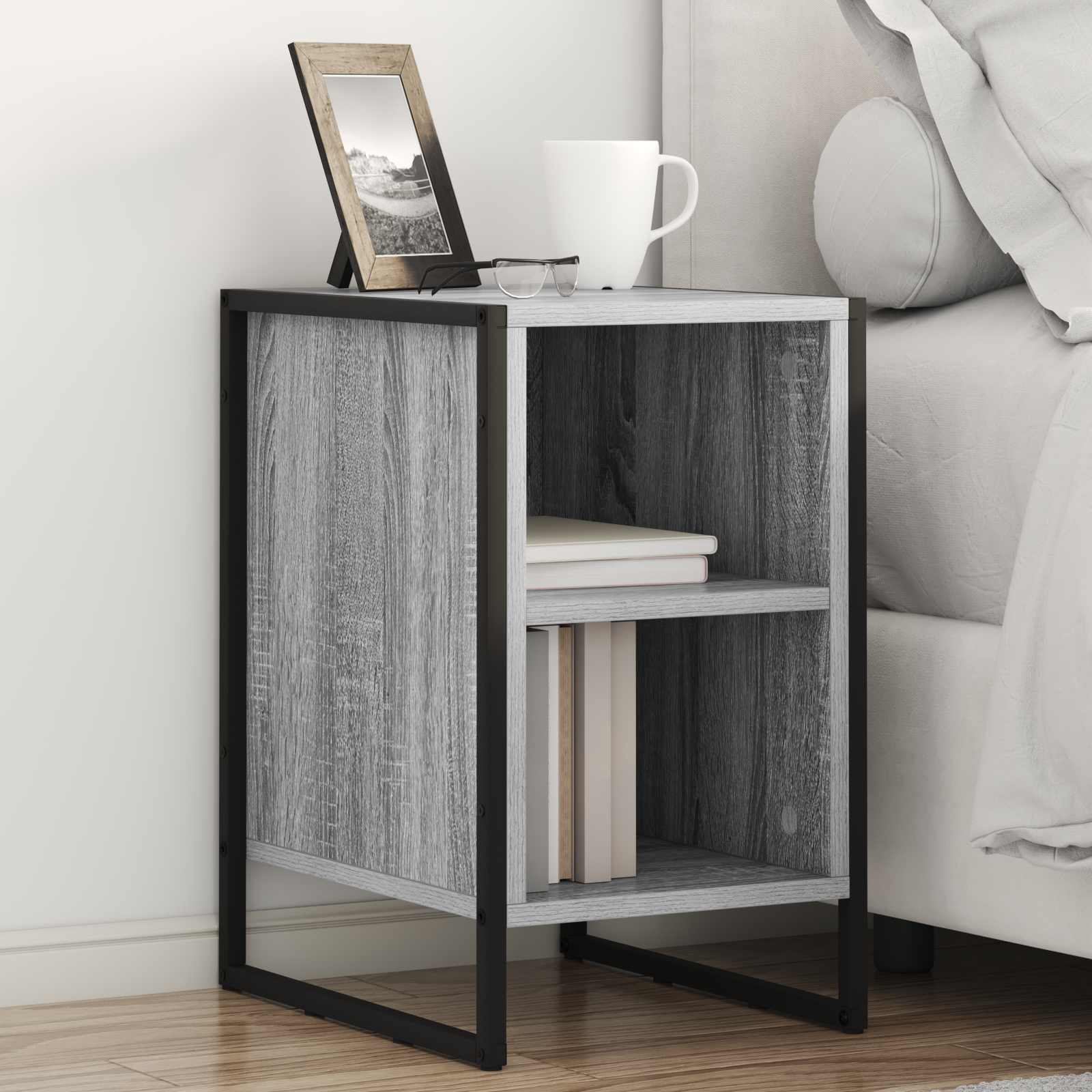 Comodino 2 Pcs Grigio Sonoma 39.5 X 30 X 50 cm