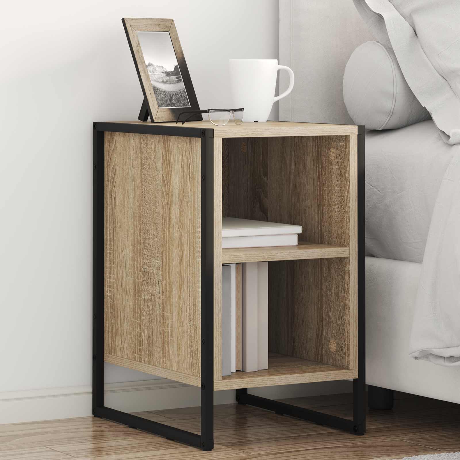 Comodino 2 Pcs Sonoma 39.5 X 30 X 50 Cm Legno Multistrato