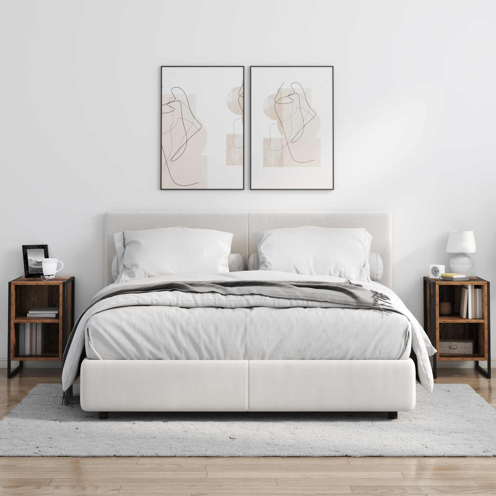 Comodino 2 Pcs Legno Vecchio 39.5 X 30 X 50 cm - Image 4