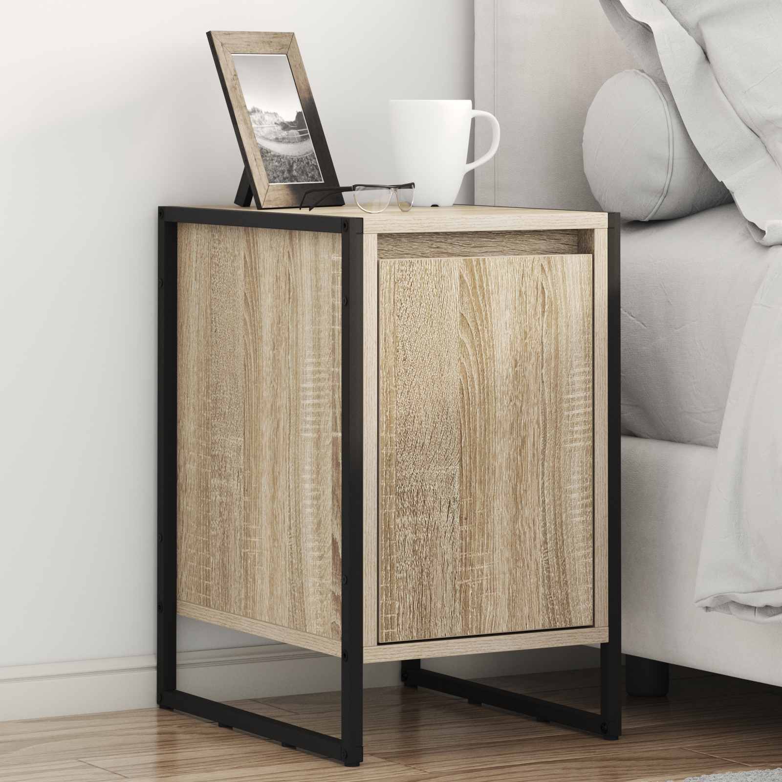 Comodino 2 Pcs Sonoma 39,5 X 30 X 50 Cm Legno Multistrato