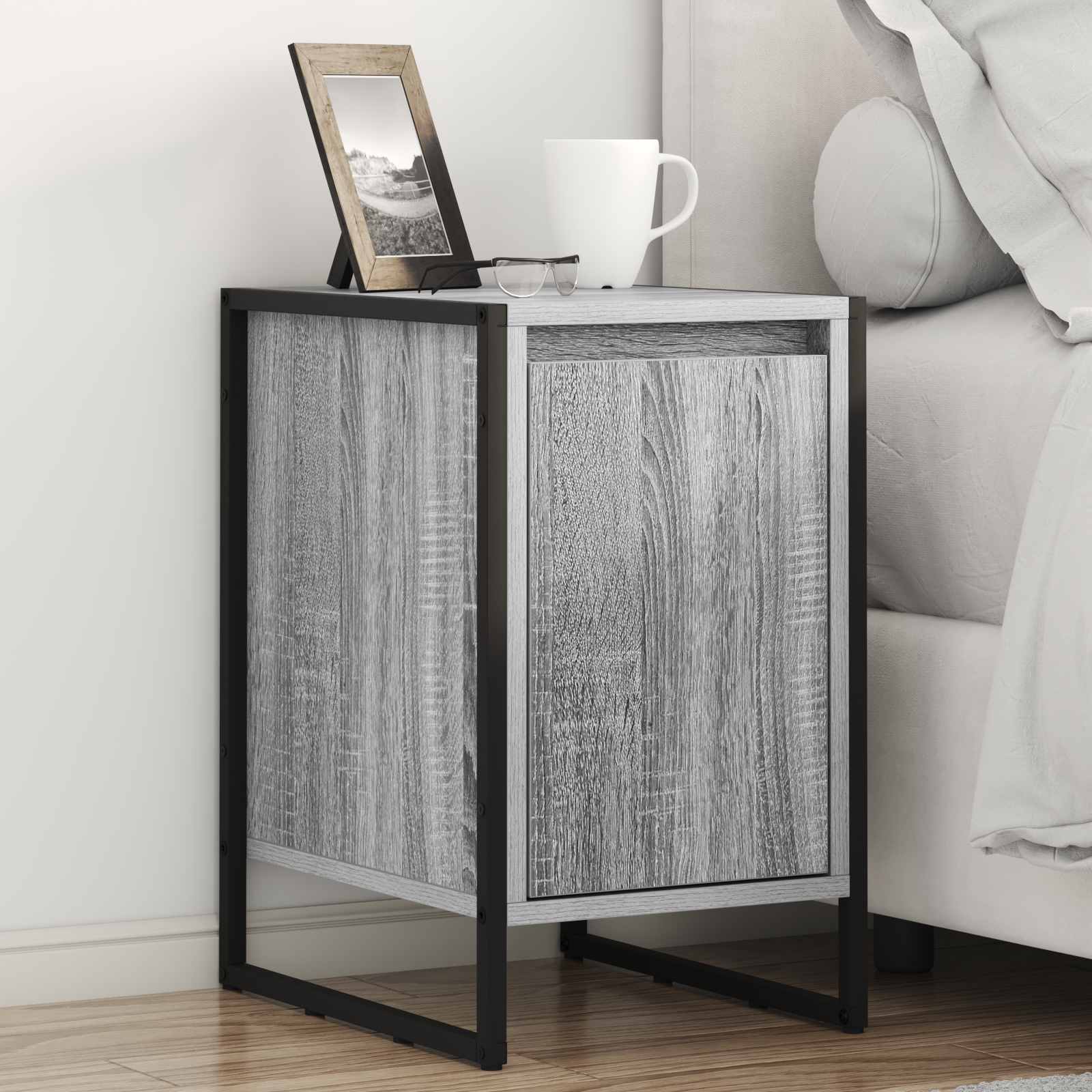 Comodino 2 Pcs Grigio Sonoma 39,5 X 30 X 50 cm