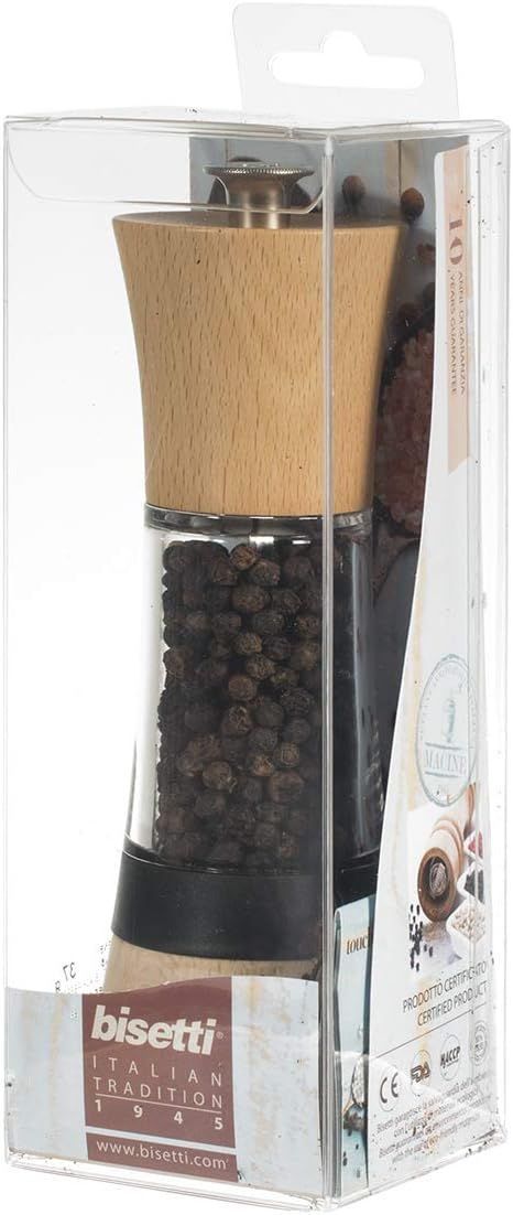 Macinapepe - Bisetti - Pisa - 18 Cm - Legno / Acrilico