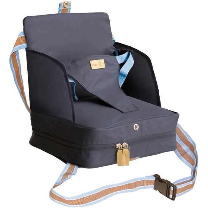 Seggiolino Rialzato Per Neonati - Roba - Pieghevole - Cuscino Gonfiabile - Cintura Regolabile - 6 Mesi / 3 Anni (15 Kg) - Blu Navy