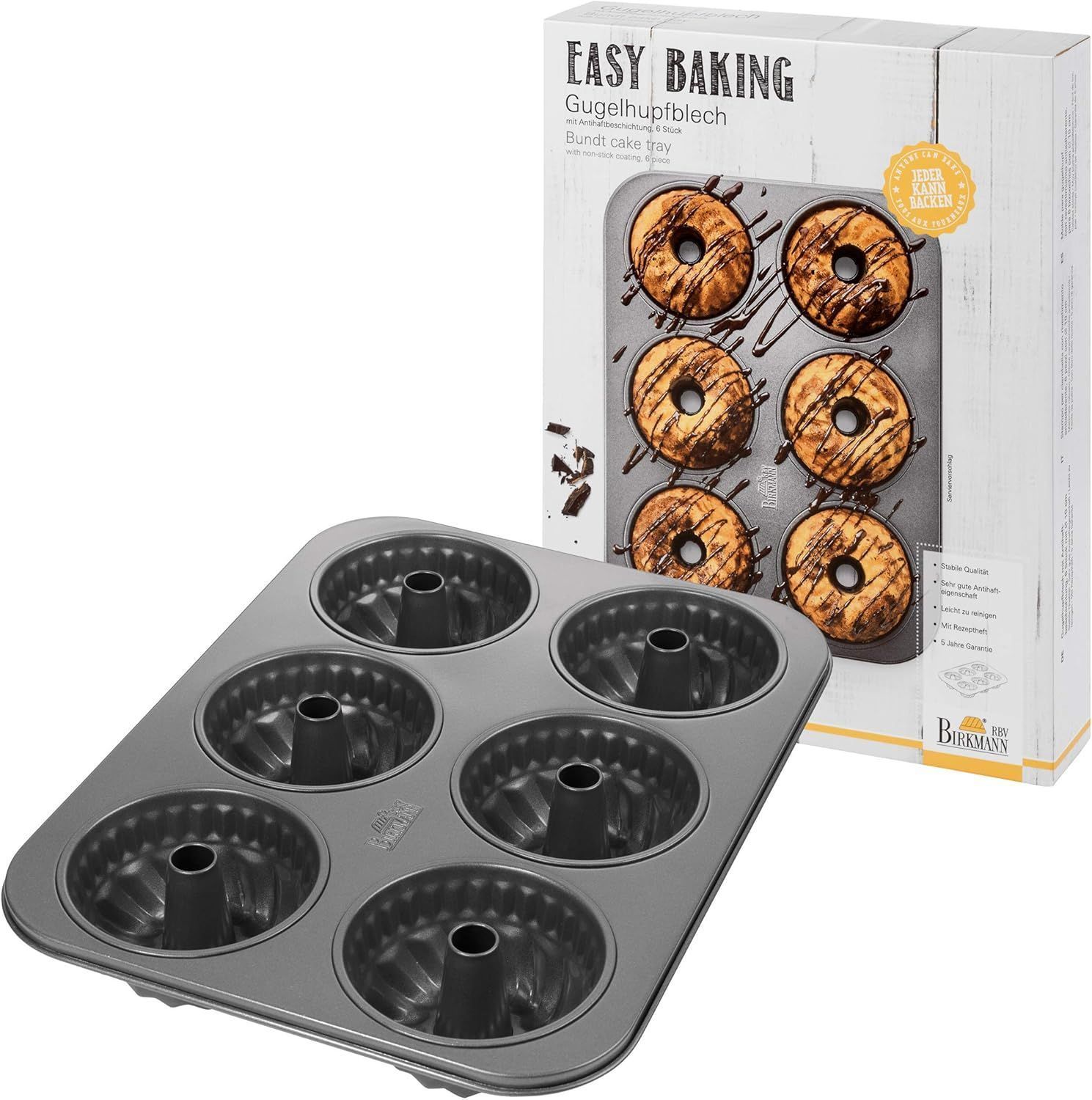Teglia Per Dolci - Birkmann - Easy Baking - Acciaio Al Carbonio - Antiaderente - Ø10 Cm, 35 X 27 X 5 cm
