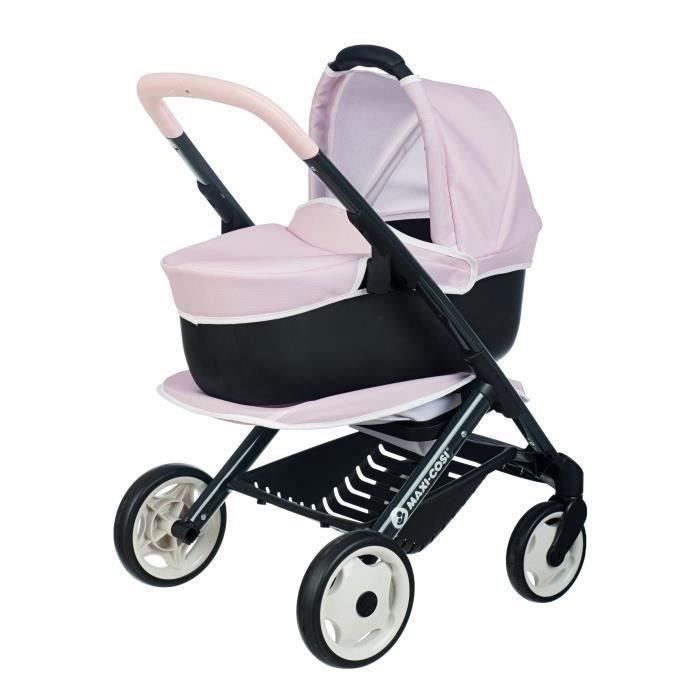 Smoby - Passeggino MaxI-Cosi + Carrozzina Rosa - Per Bambole - 3 In 1 - Dai 3 Anni