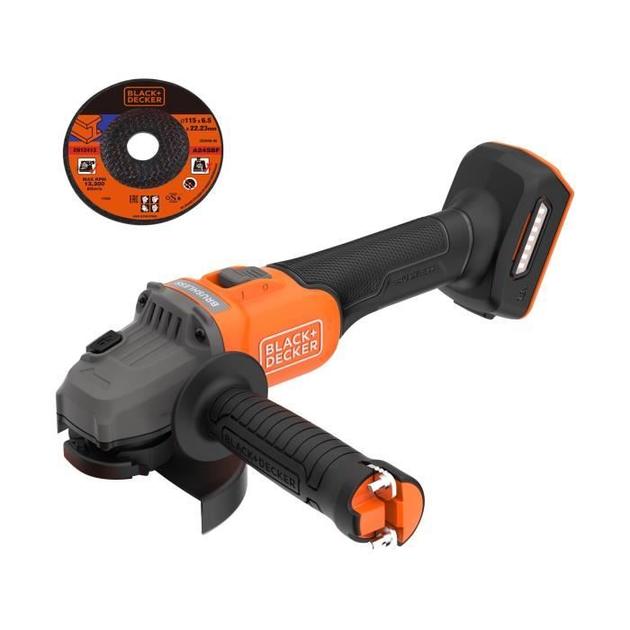 Smerigliatrice Angolare A Batteria - Black&decker - Bcg6l8N-Xj - Brushless - 18v - 115m - Batteria Non Inclusa