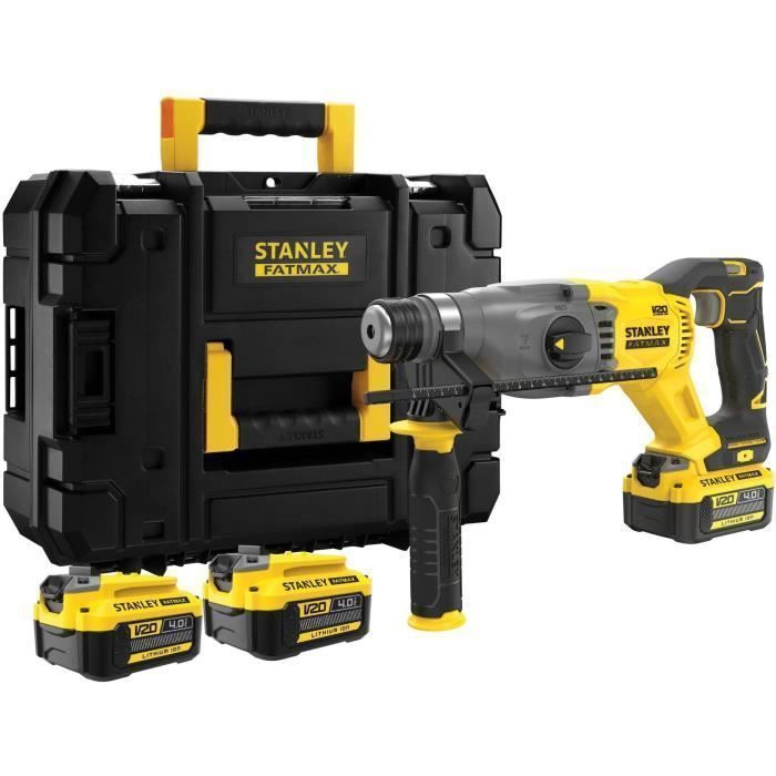 Trapano Brushless Stanley Fatmax 18v Sds Plus - 2 Joule - 2 Batterie Da 4,0 Ah - 3 Modalità Di Lavoro