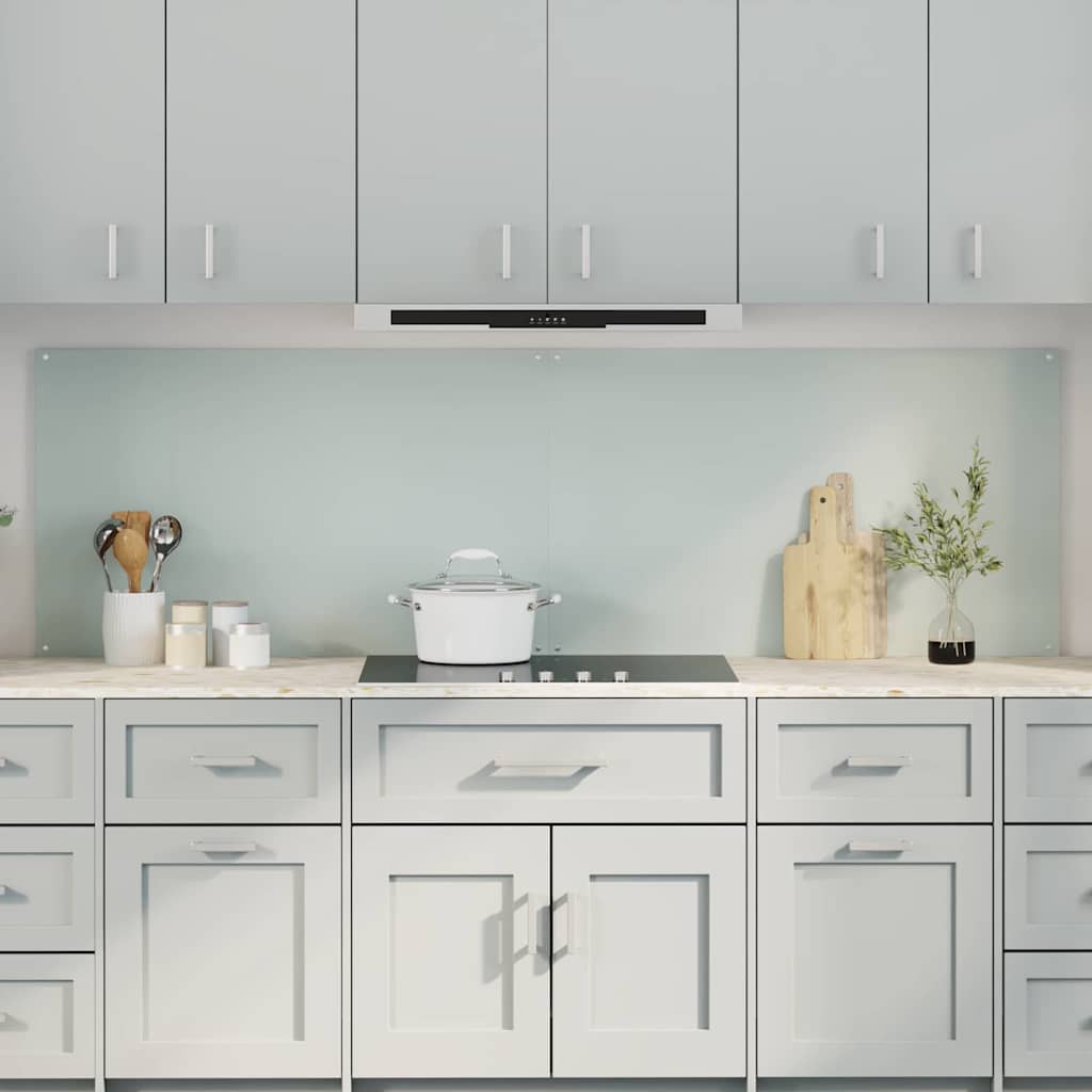 Rivestimento Da Cucina 2 Pcs Bianco 100 X 60 Cm Vetro Temperato