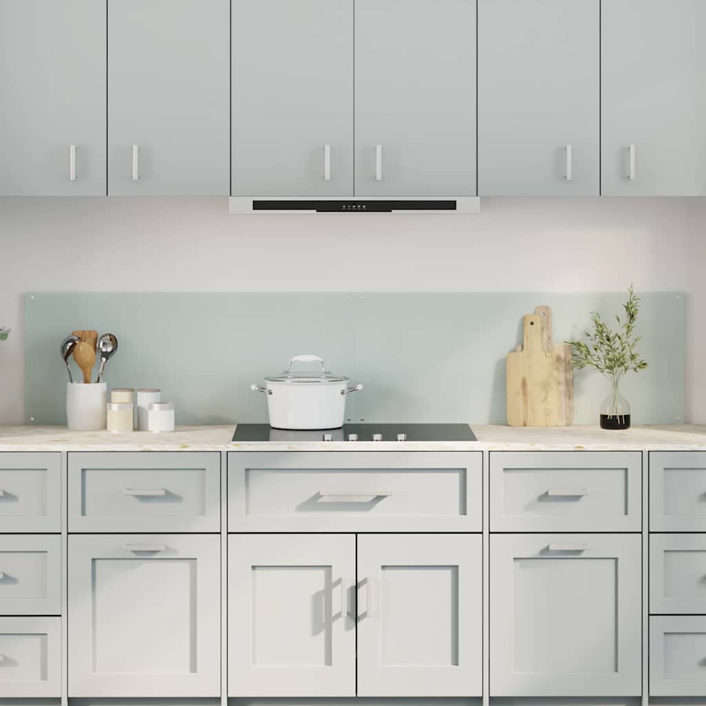Rivestimento Da Cucina 2 Pcs Bianco 100 X 40 Cm Vetro Temperato