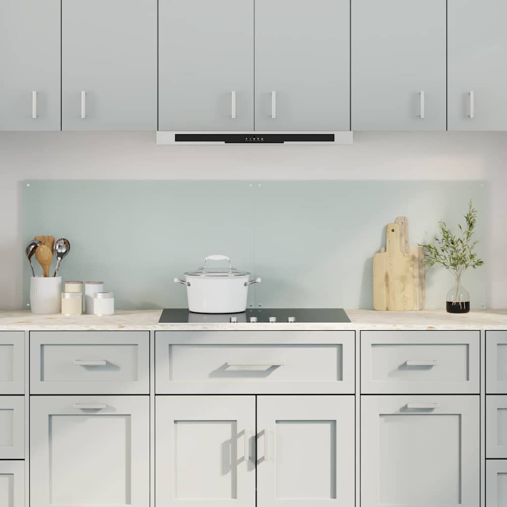Rivestimento Da Cucina 2 Pcs Bianco 90 X 50 Cm Vetro Temperato