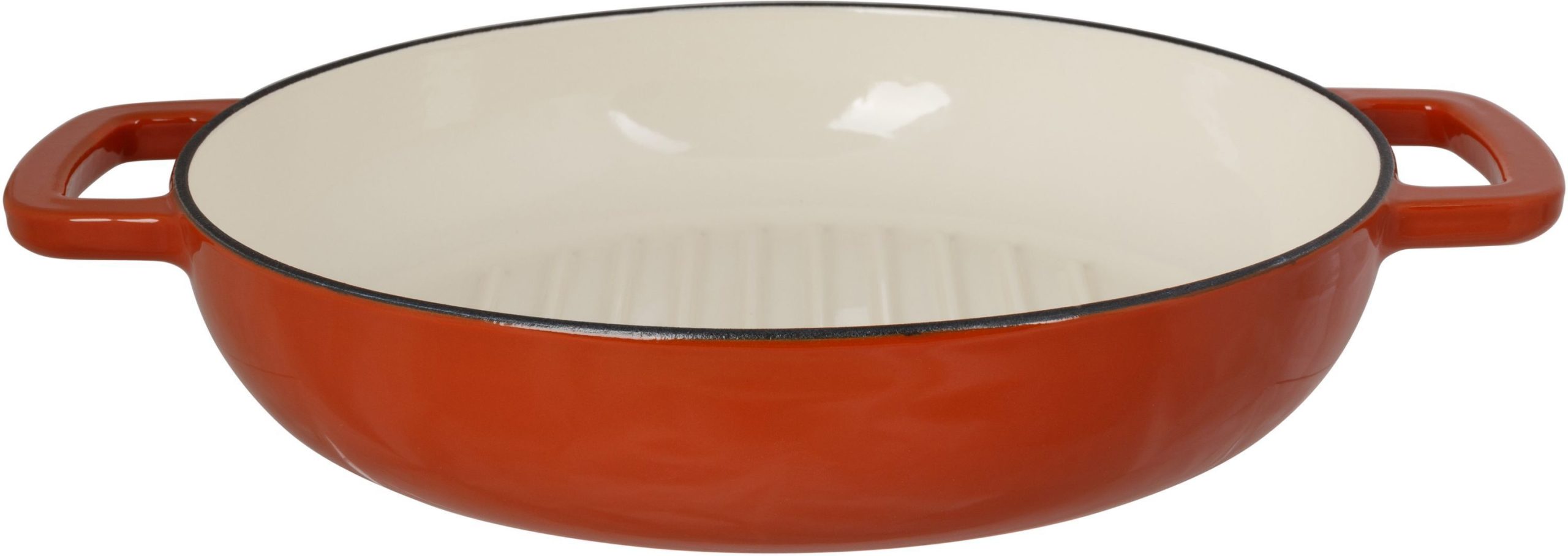 Padella Per Grigliare - Cosy & Trendy - Fontestic - Ghisa Smaltata - Ø28 Cm - Adatta A Tutti I Piani Cottura, Inclusa L'induzione - Ruggine