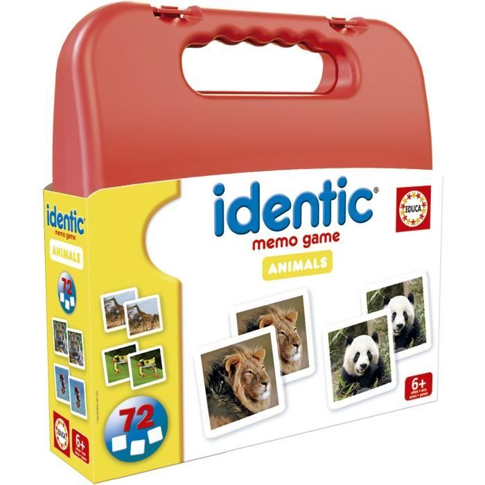 Animali Identici - Memory Game - Educa - 72 Carte, Sviluppa Memoria E Attenzione - Dai 3 Anni