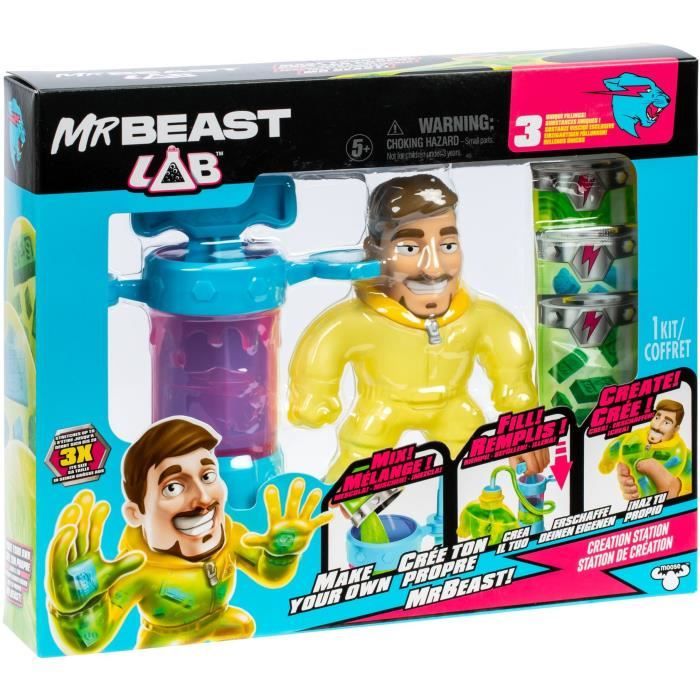 Kit Di Creazione - Mrbeast Lab - Heroes Of Goo Jit Zu - Pompa Inclusa - Statuetta Personalizzabile - Accessori Forniti