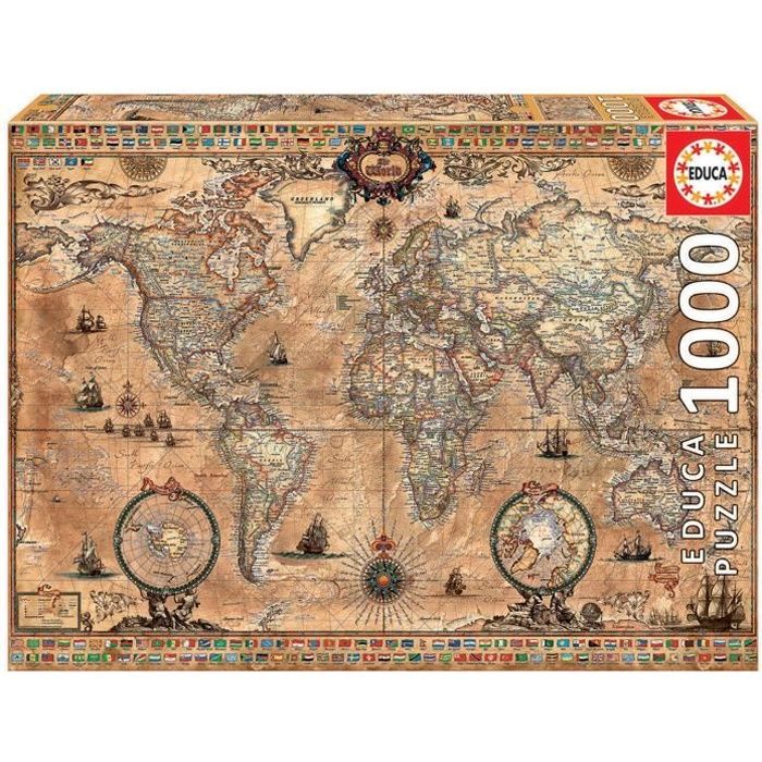 Educa -Puzzle - Educa Puzzle 1000 Mappemonde