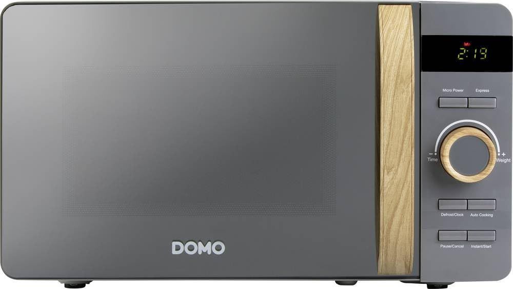 Forno A Microonde - Domo - Do3420 - Grigio Con Finitura In Legno - L45,1 X P34,7 X H25,8 Cm - 20 L - 5 Livelli Di Potenza - 700w