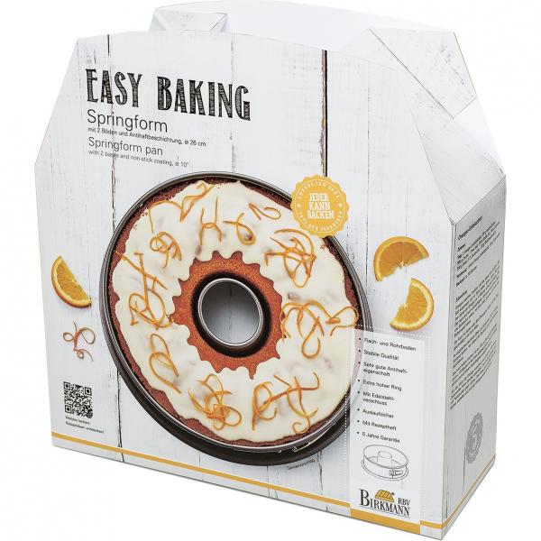 Teglia Da Forno Con Fondo Rimovibile - Birkmann - Easy Baking - Acciaio Al Carbonio - Antiaderente - 2 Fondi - 26 X 26 X 9 cm