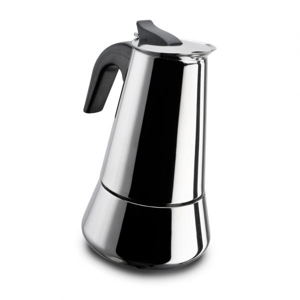Caffettiera Italiana - Pezzetti - Steelexpress - Acciaio Inox - 6 Tazze - Adatta A Tutti I Piani Cottura, Inclusa L'induzione - Argento
