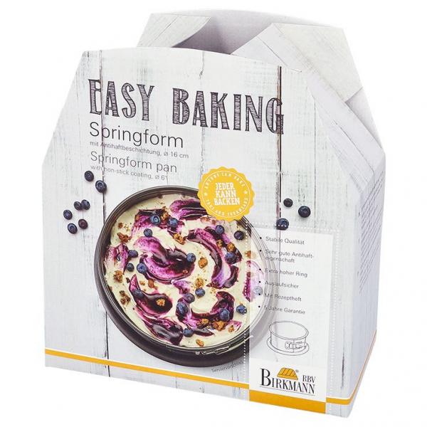 Stampo A Forma Di Cuore Con Fondo Removibile - Birkmann - Easy Baking - Acciaio Al Carbonio - Antiaderente - 26,5 X 25 X 9 cm