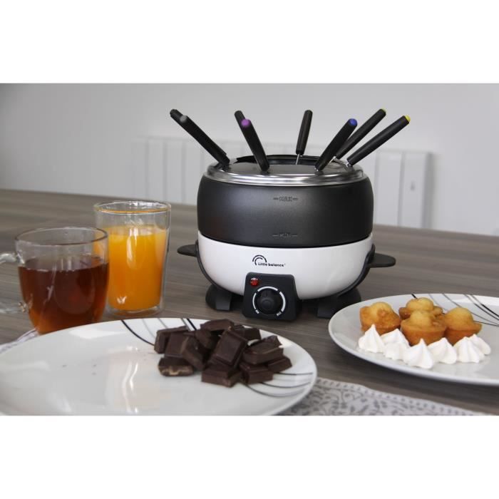 Macchina Per Fonduta - Little Balance - Happy - 800 W - 2 L - 8 Persone - Bianco / Nero