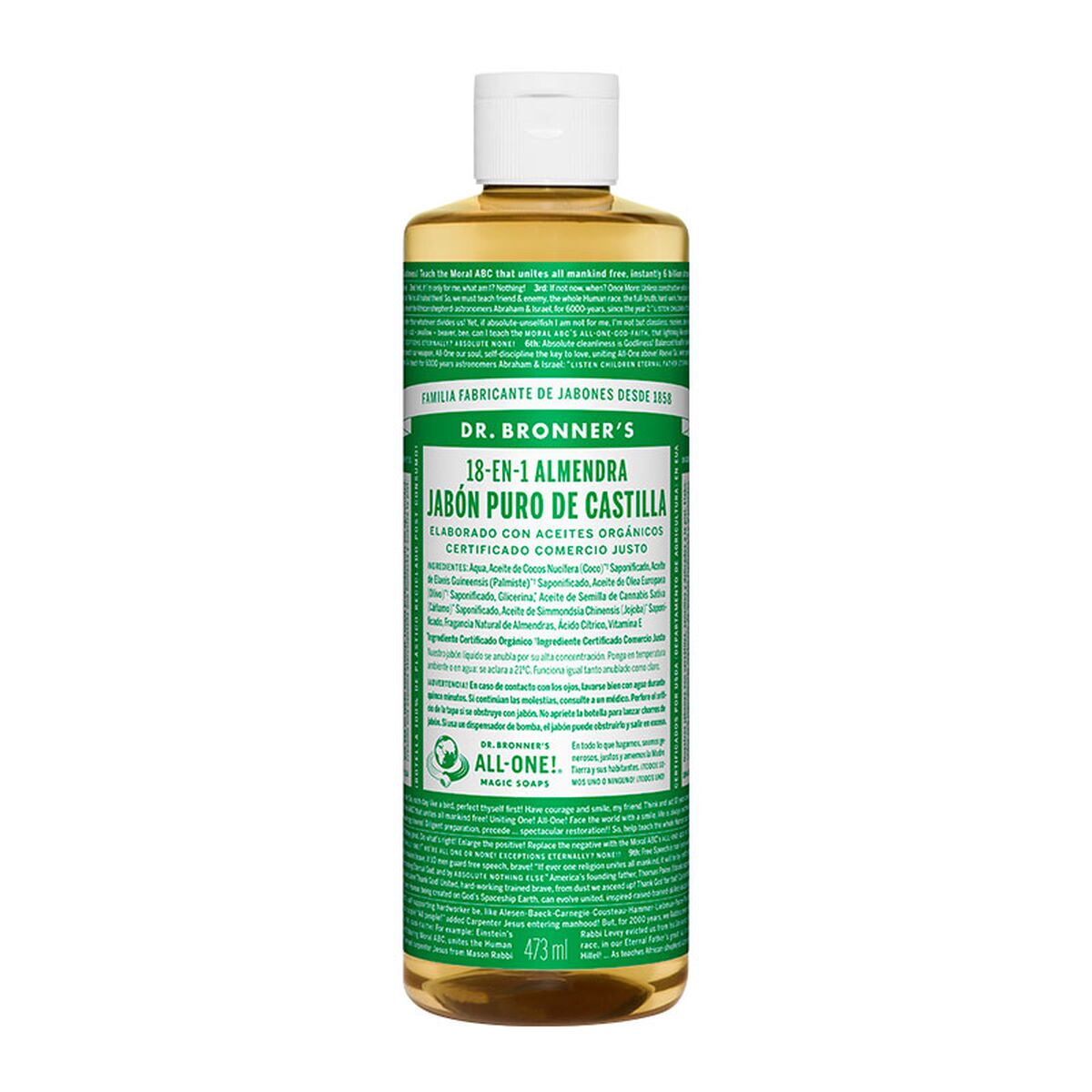 Sapone Liquido Dr Bronner's 18 In 1 Almendra 475 ml