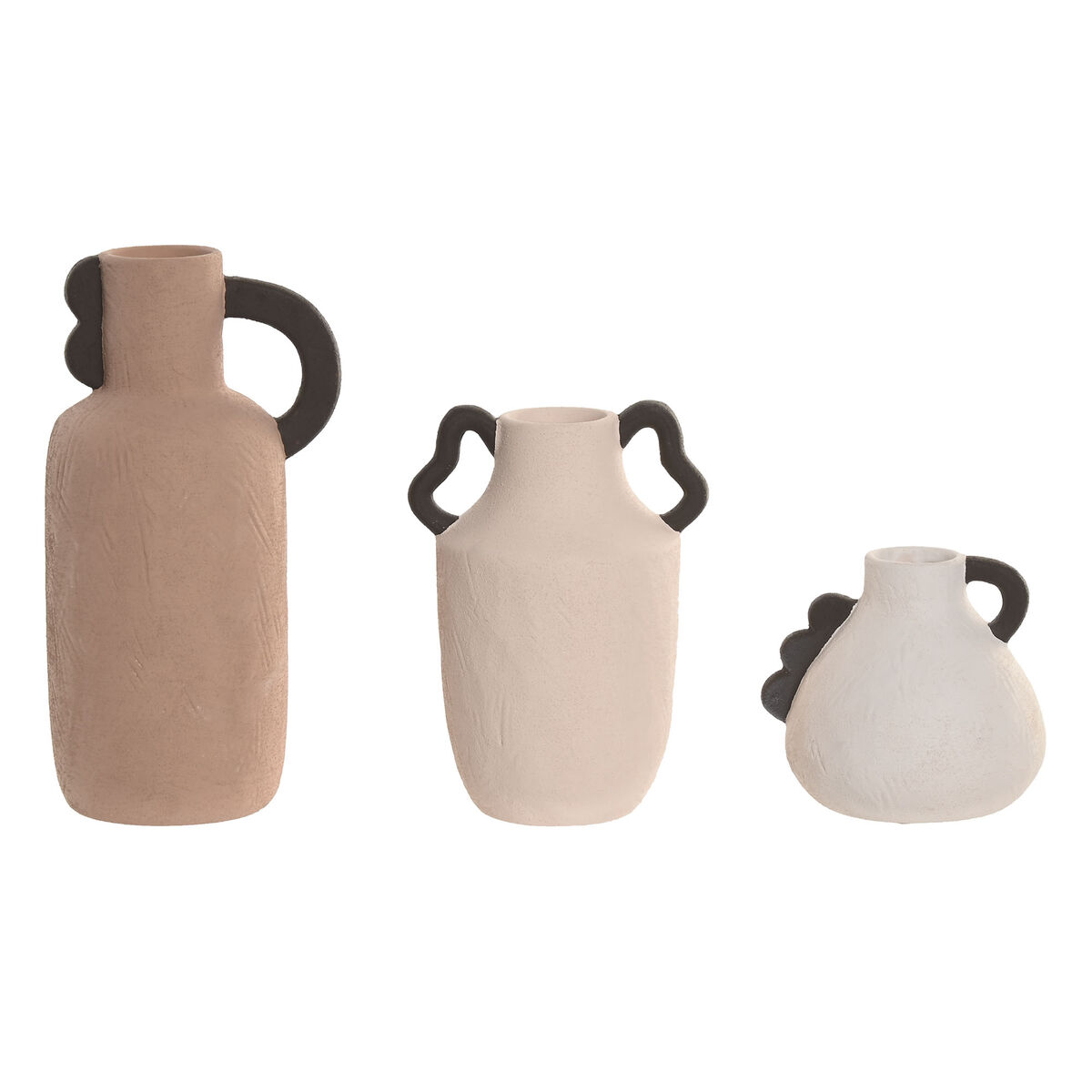 Set Di 3 Vasi Home Esprit Multicolore Gres 13 X 10 X 24 Cm (3 Pezzi)