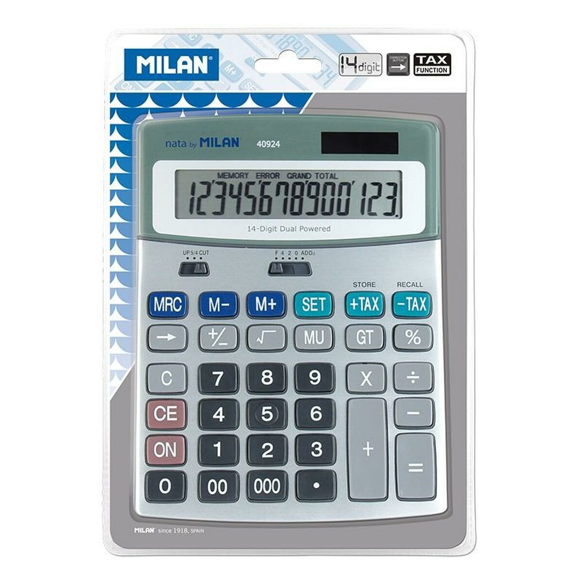 Calcolatrice Milan Bianco Argentato Metallo 18,5 X 14 X 2 cm