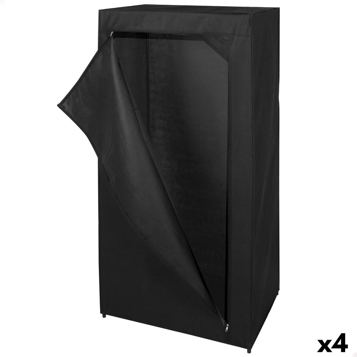 Armadio Guardaroba Max Home Nero 70 X 148 X 46 Cm 4 Unità