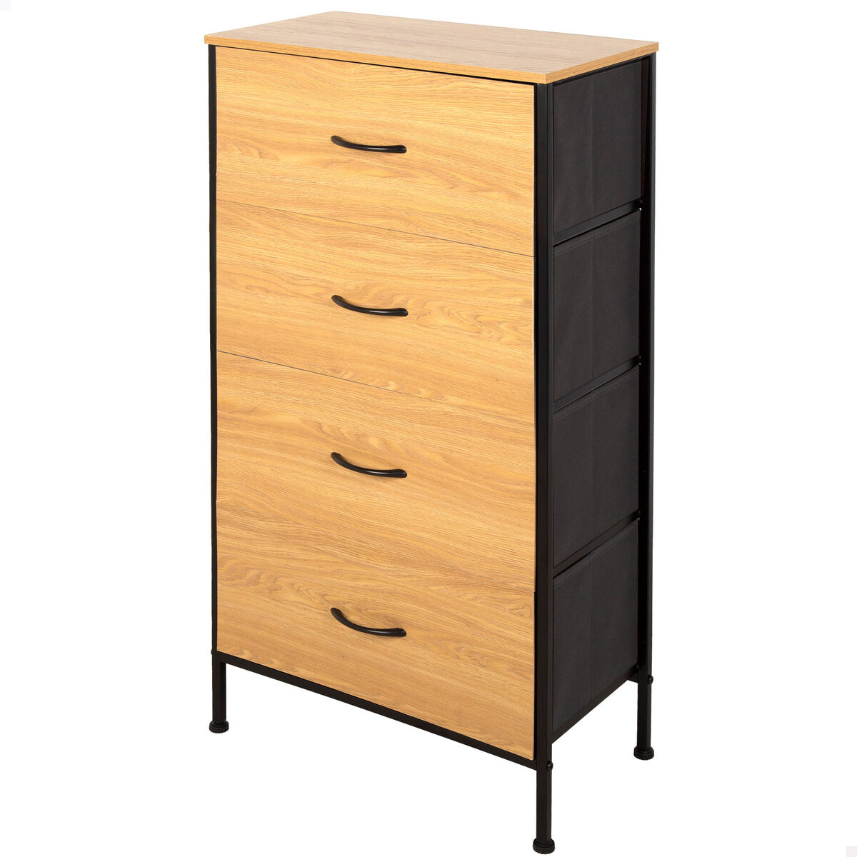 Cassettiera Max Home Nero Moderno 55 X 100 X 30 cm