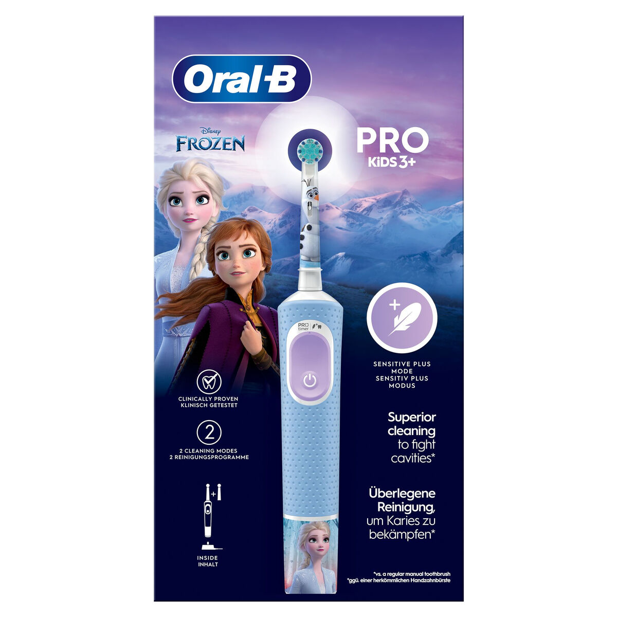 Spazzolino Da Denti Elettrico OraL-B Frozen Nero Multicolore (2 Pezzi) (2 Unità) - Image 3