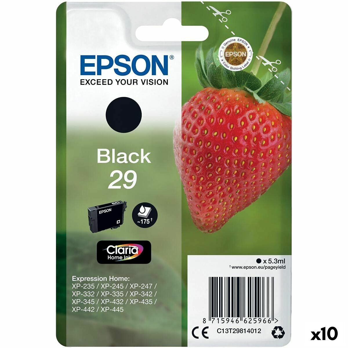 Cartuccia Ad Inchiostro Originale Epson 29 Xl Nero (10 Unità)
