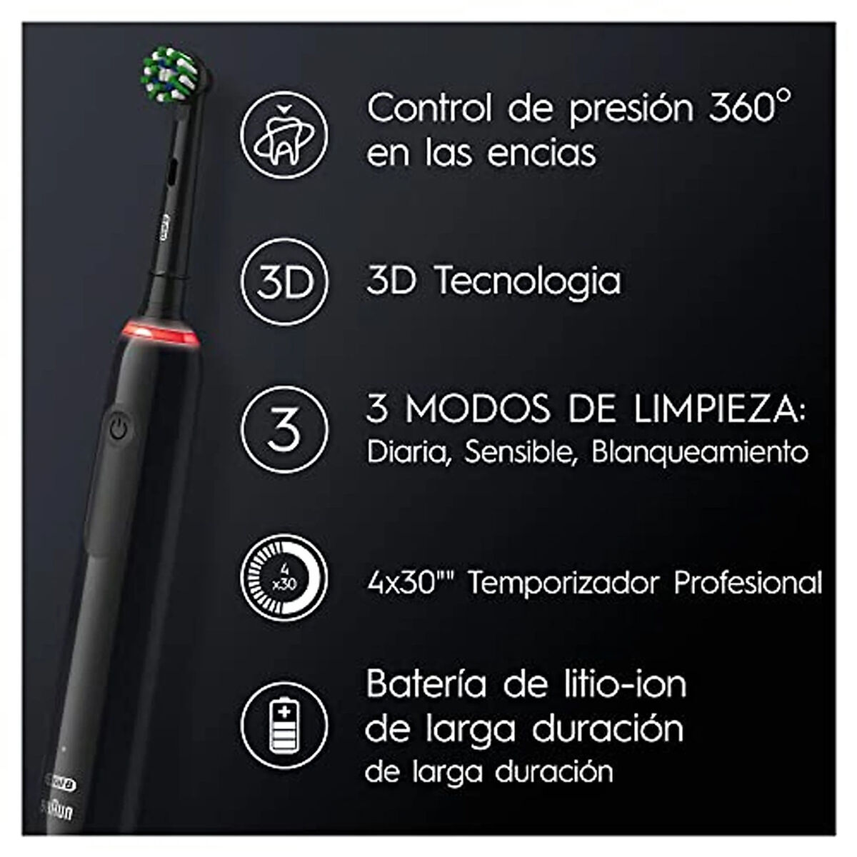 Spazzolino Da Denti Elettrico OraL-B Pro 3 3900n Bianco - Image 5