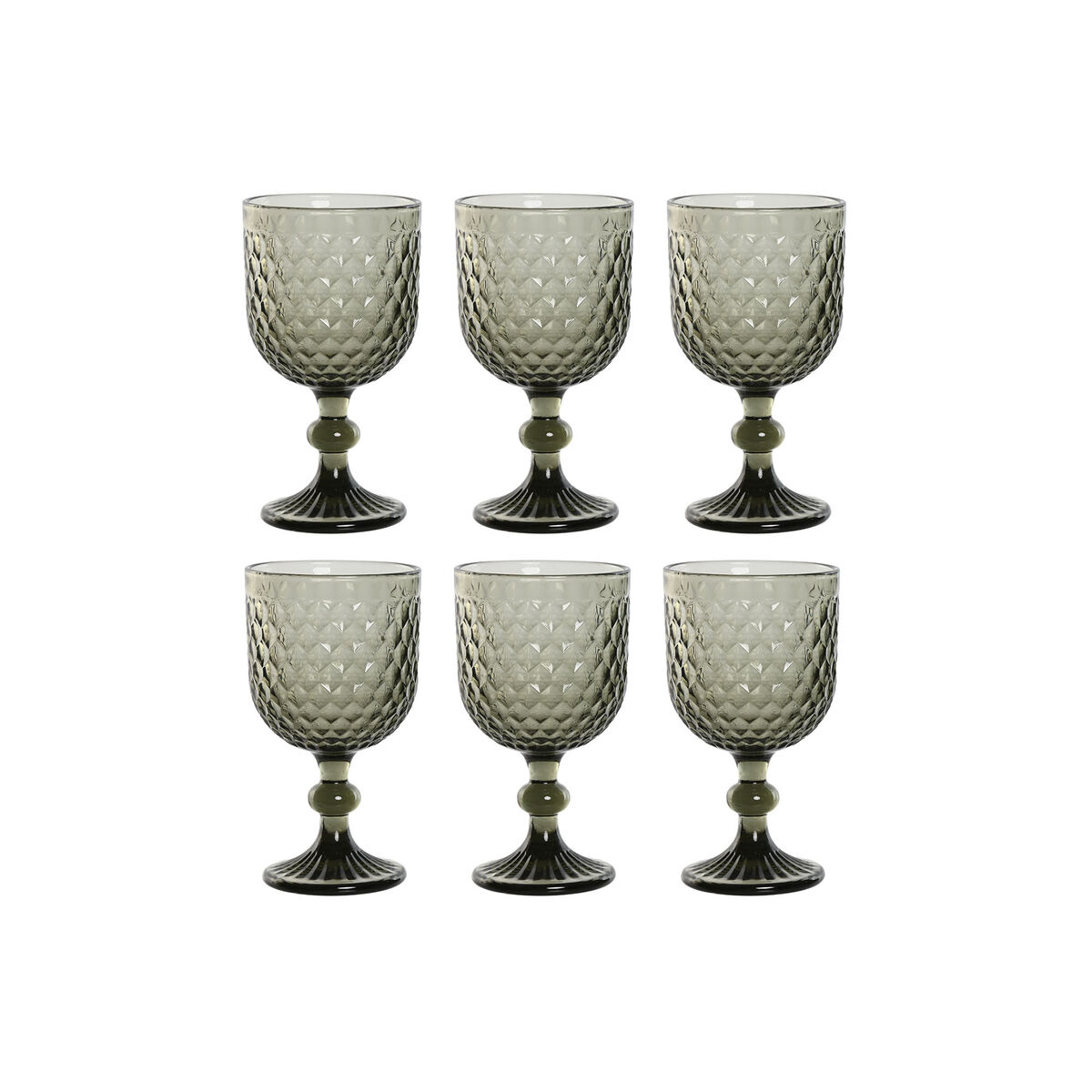 Set Di Bicchieri Home Esprit Grigio Cristallo 325 Ml (6 Unità)